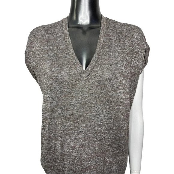 🛍️3/$40 Aritzia Top Wilfred Free Top Trentini Brown Top  Size XXS Oversized - Picture 4 of 7